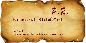 Patocskai Richárd névjegykártya