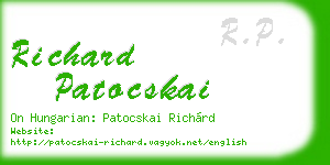 richard patocskai business card